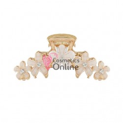 Clama pentru prins parul tip cleste CLM037CC Auriu cu flori si strasuri